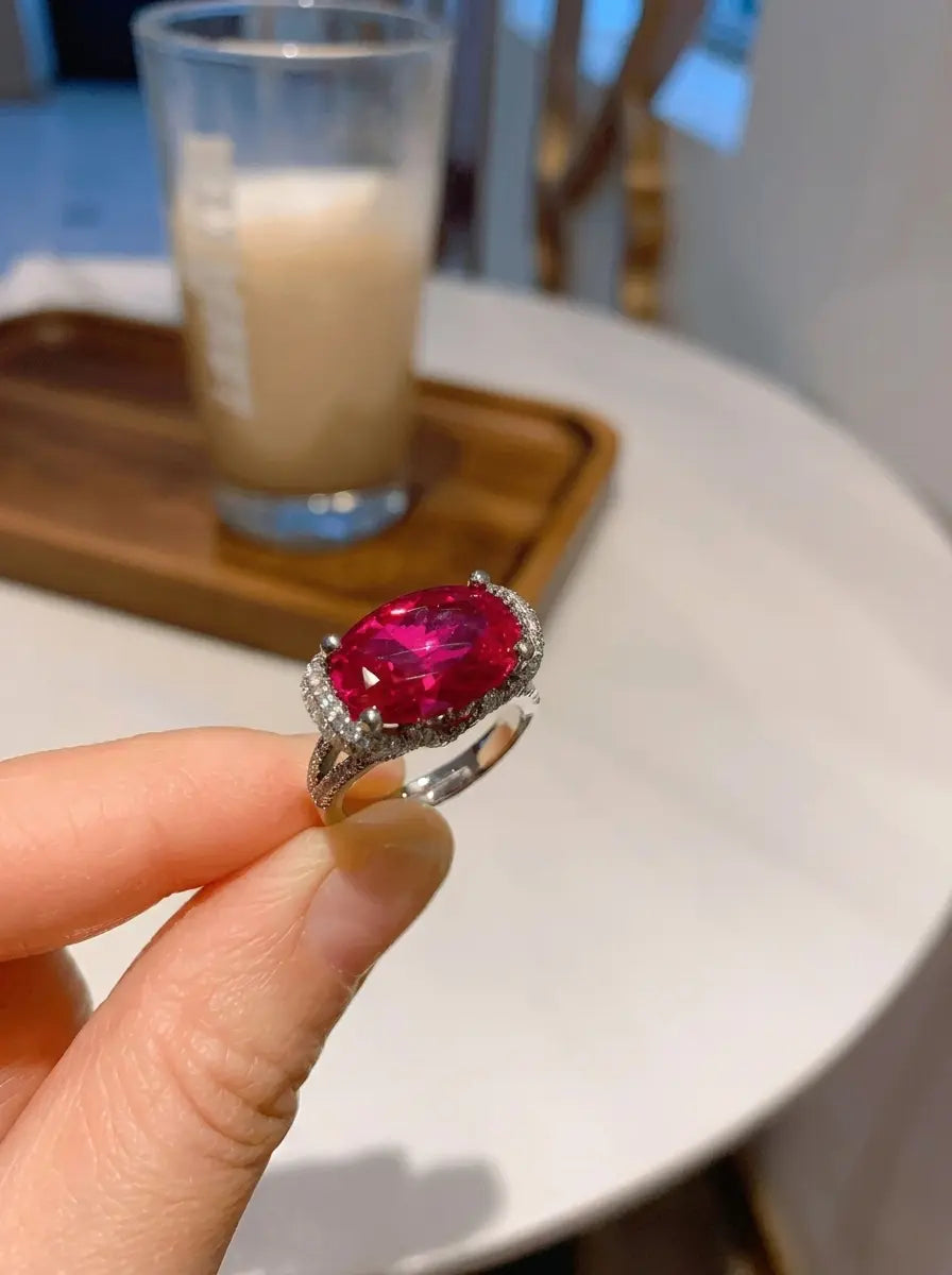 Ruby aurora diamonds (adjustable)