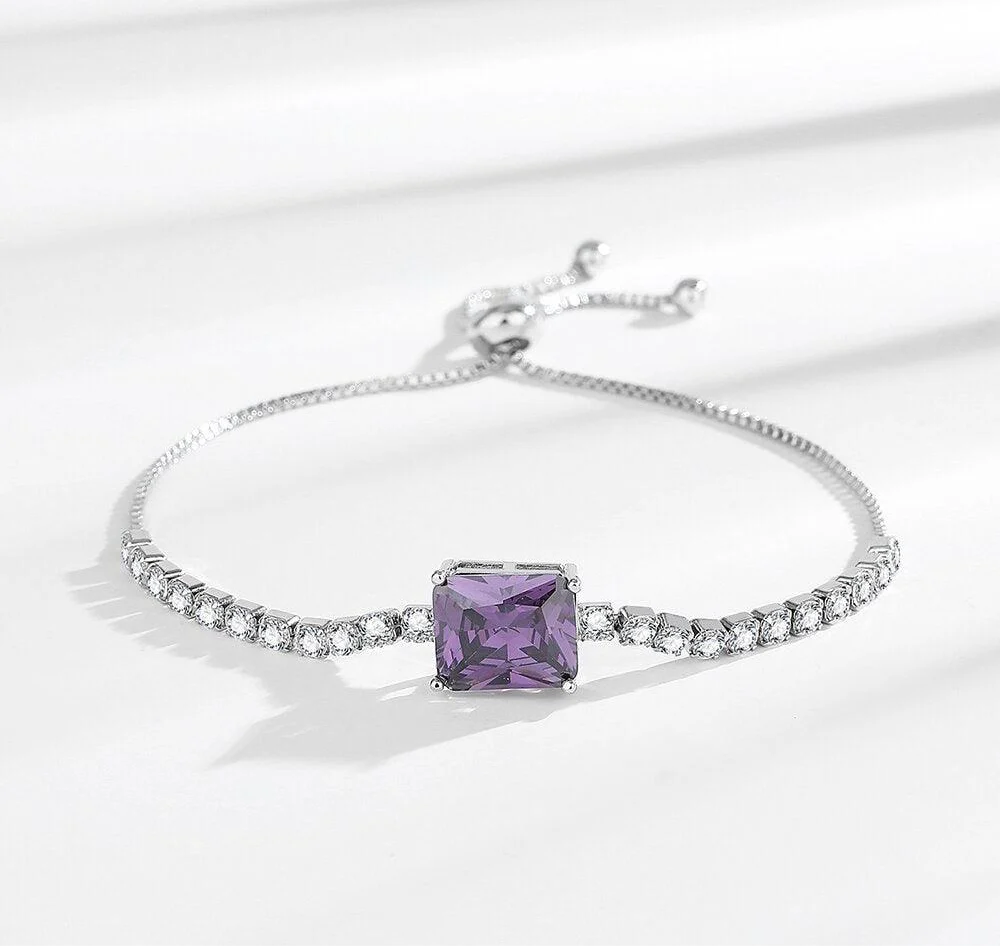Amethyst Rectangle Tennis Bracelet