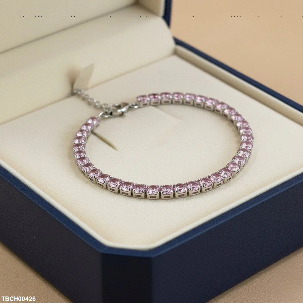 Pink Emerald Tennis Bracelet