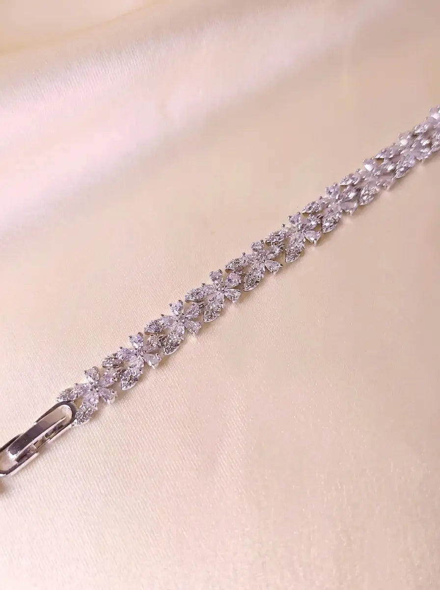 CZ Bloom Bracelet-Silver