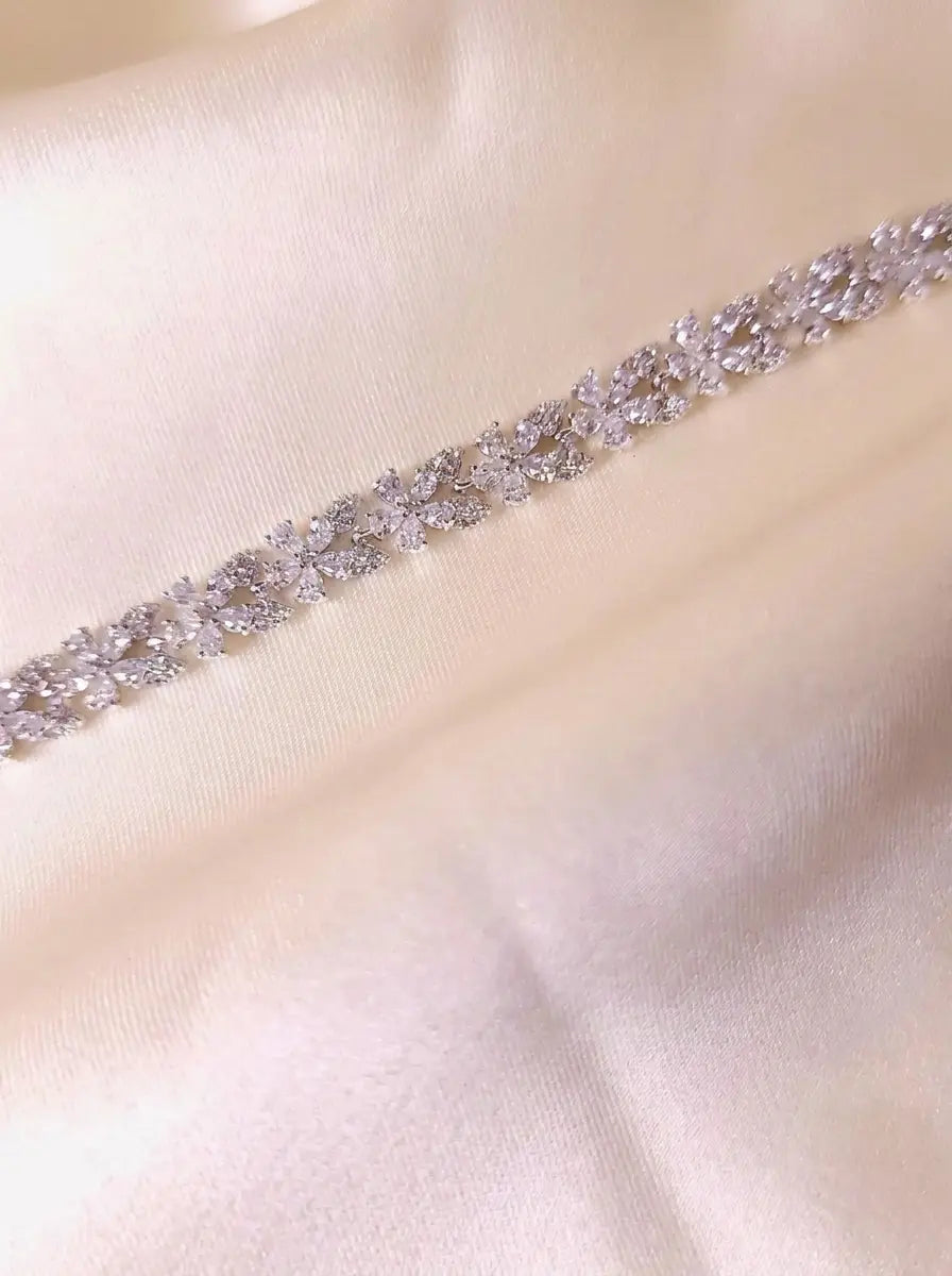 CZ Bloom Bracelet-Silver