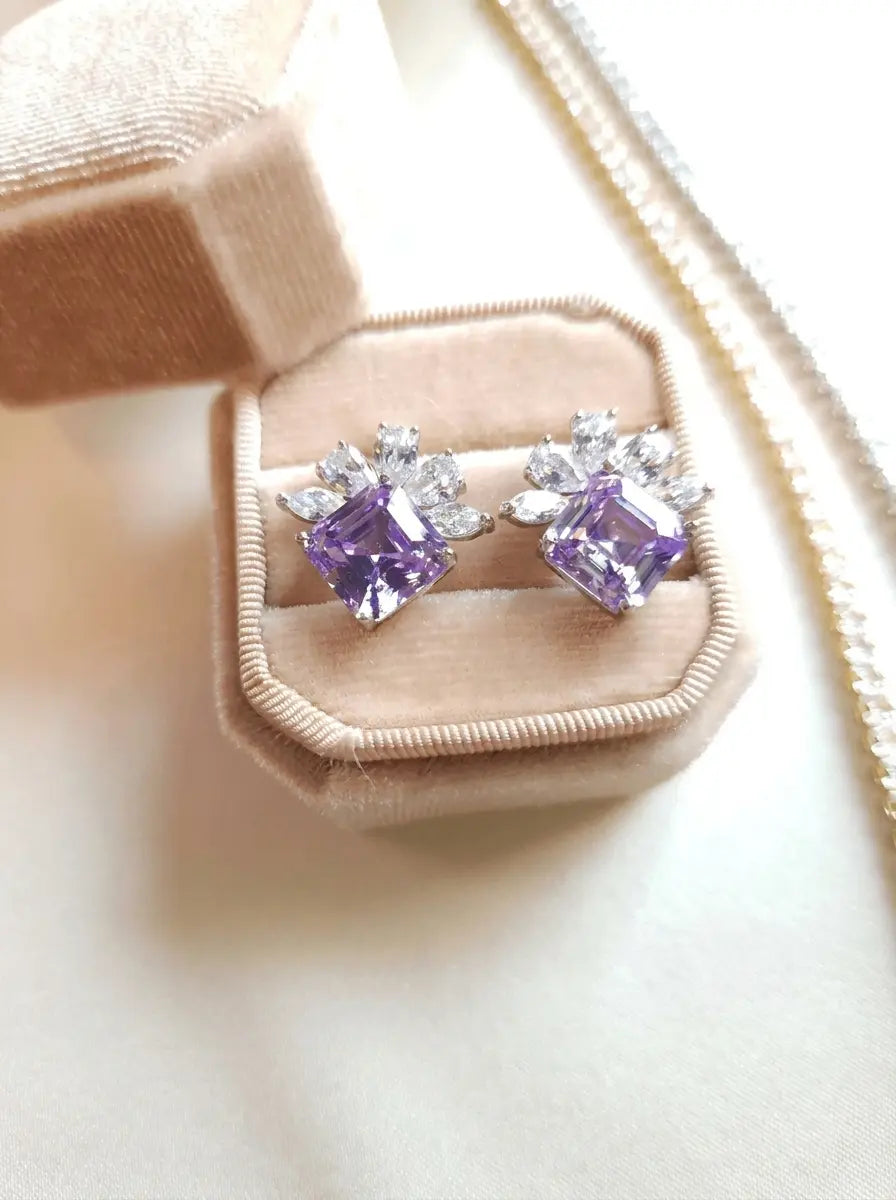 Lilac Bloom Zircon Stud