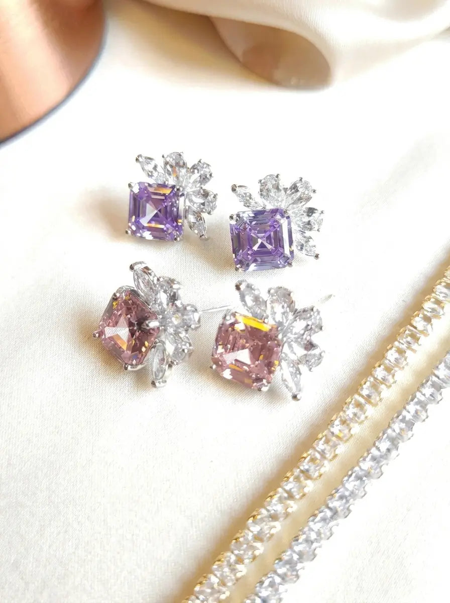 Lilac Bloom Zircon Stud