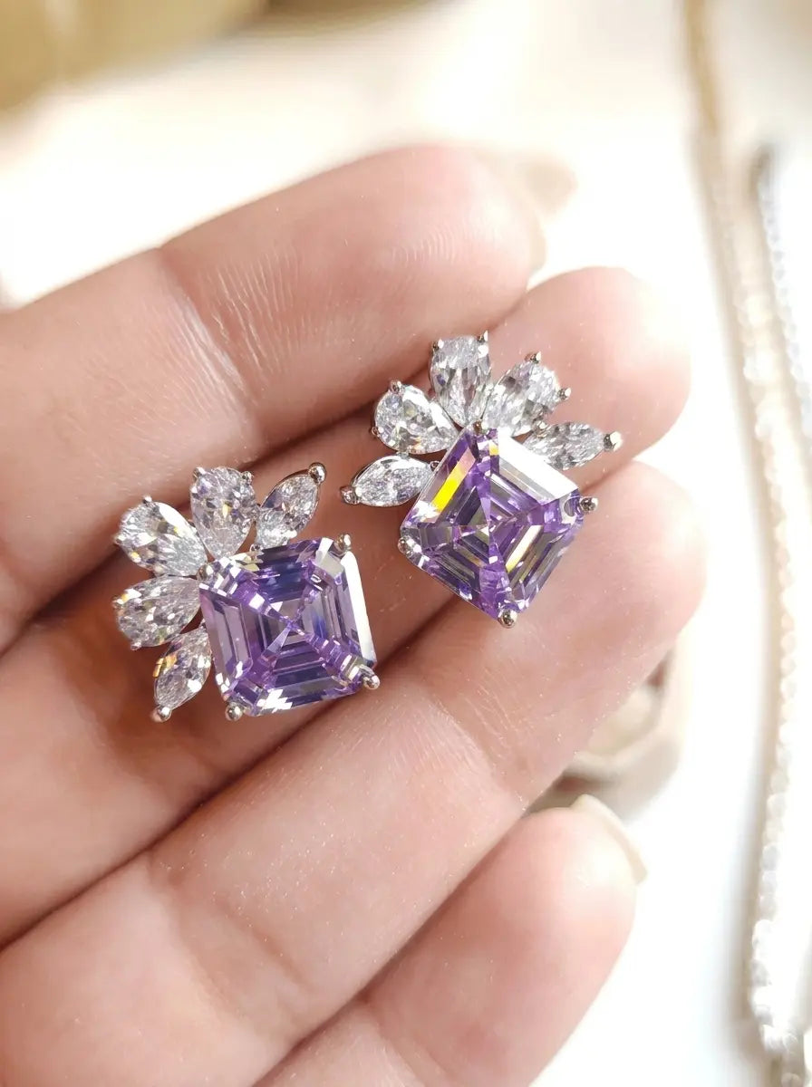 Lilac Bloom Zircon Stud