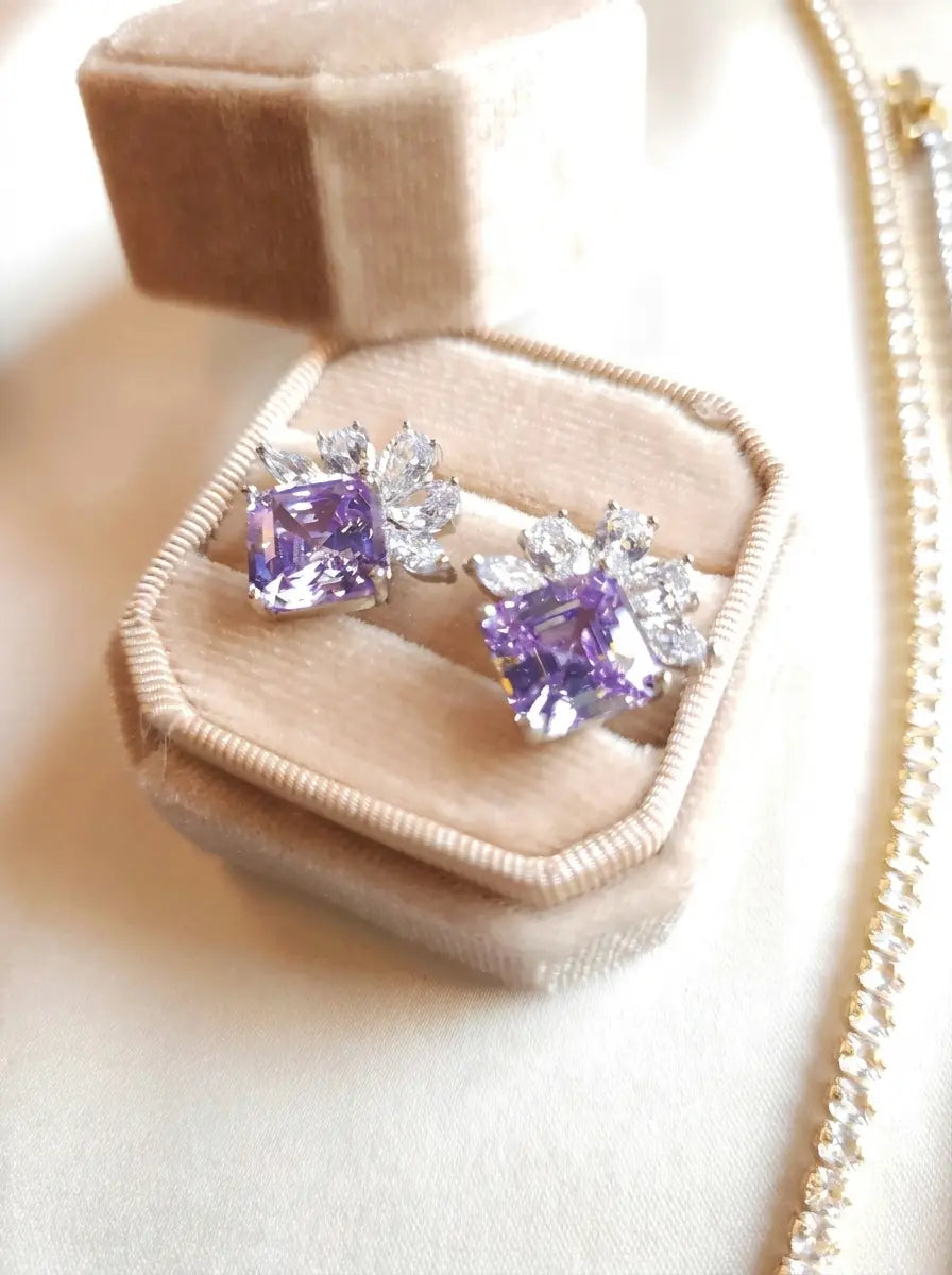 Lilac Bloom Zircon Stud